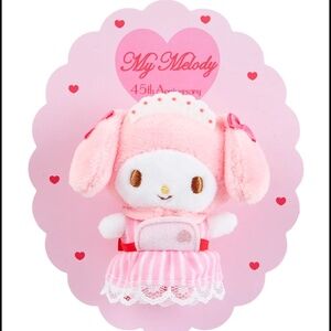 Sanrio My Melody 45th Birthday Anniversary Pink Maid Plush Brooch
